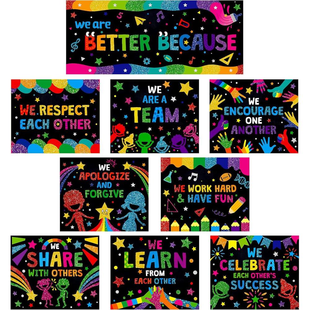 10 PCS Classroom Poster, Colorful Bulletin Board Decoration ...